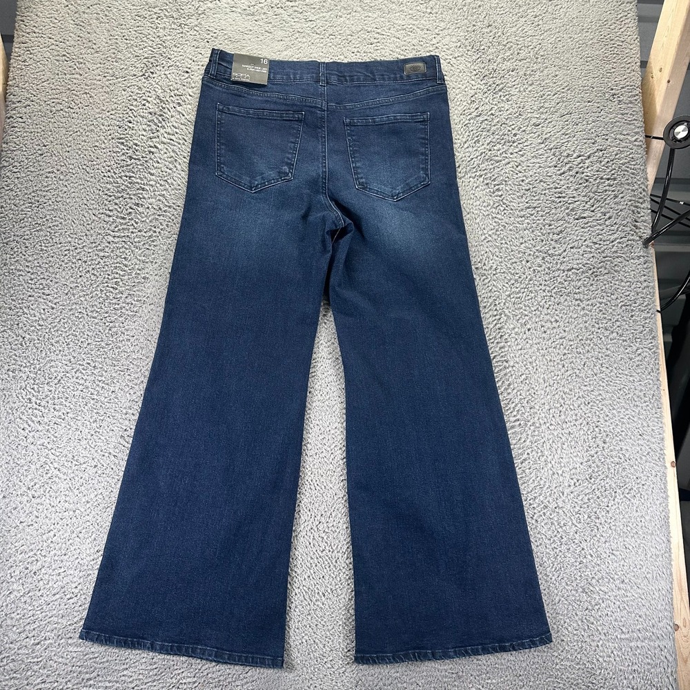 Vintage Sofia Vergara Margot Jeans Women's 16 Blue Cotton Denim Wide Leg Stretch - Picture 5 of 11